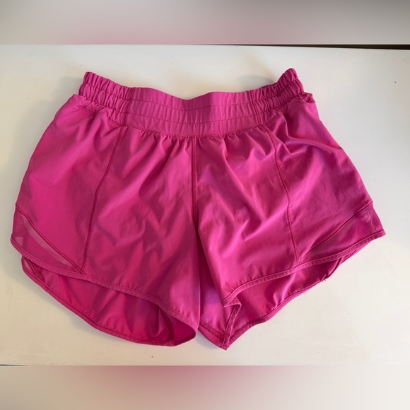lululemon athletica Sonic Pink Hotty Hot Shorts | Low rise 4” inseam - Picture 2 of 4